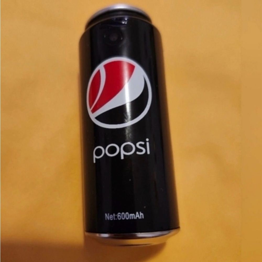 Black Popsi Can with Red and White Logo